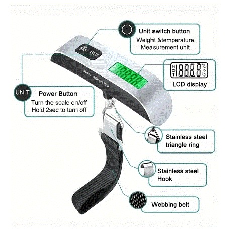 Balance a Bagages Electronique 50 Kg max