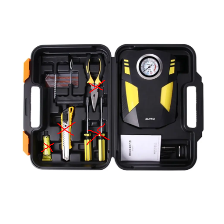Compresseur d'air portable pour voiture + kit réparation pneus