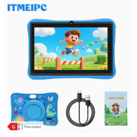 ITMEIPC Tablette Android 14 de 7 pouces avec 4 Go de RAM (2 Go + 2 Go extensible) et 32 Go de stockage