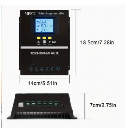 1pc Contrôleur de Charge Solaire MPPT  12V/24V/36V/48V 100A