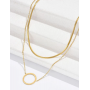 Collier en plaquage a l or 14K a breloque ronde (1)